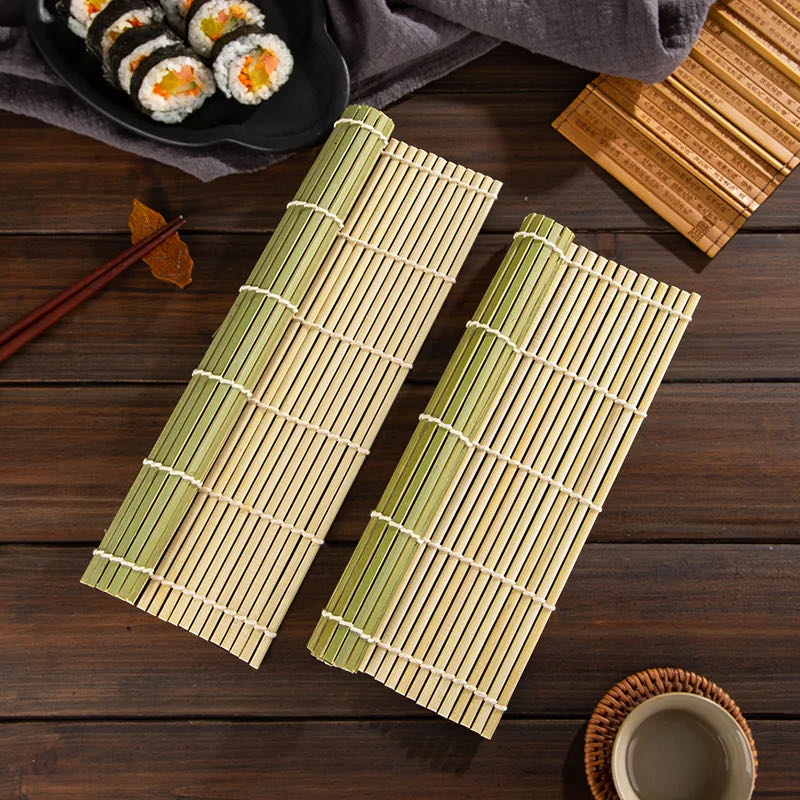 Sushi Making Kit - เสื่อไม้ไผ่ม้วนสำหรับห้องครัวอุปกรณ์ทำซูชิแบบ DIY แผ่นรองข้าวแผ่นไม้ไผ่อุปกรณ์ทำซูชิแบบญี่ปุ่น