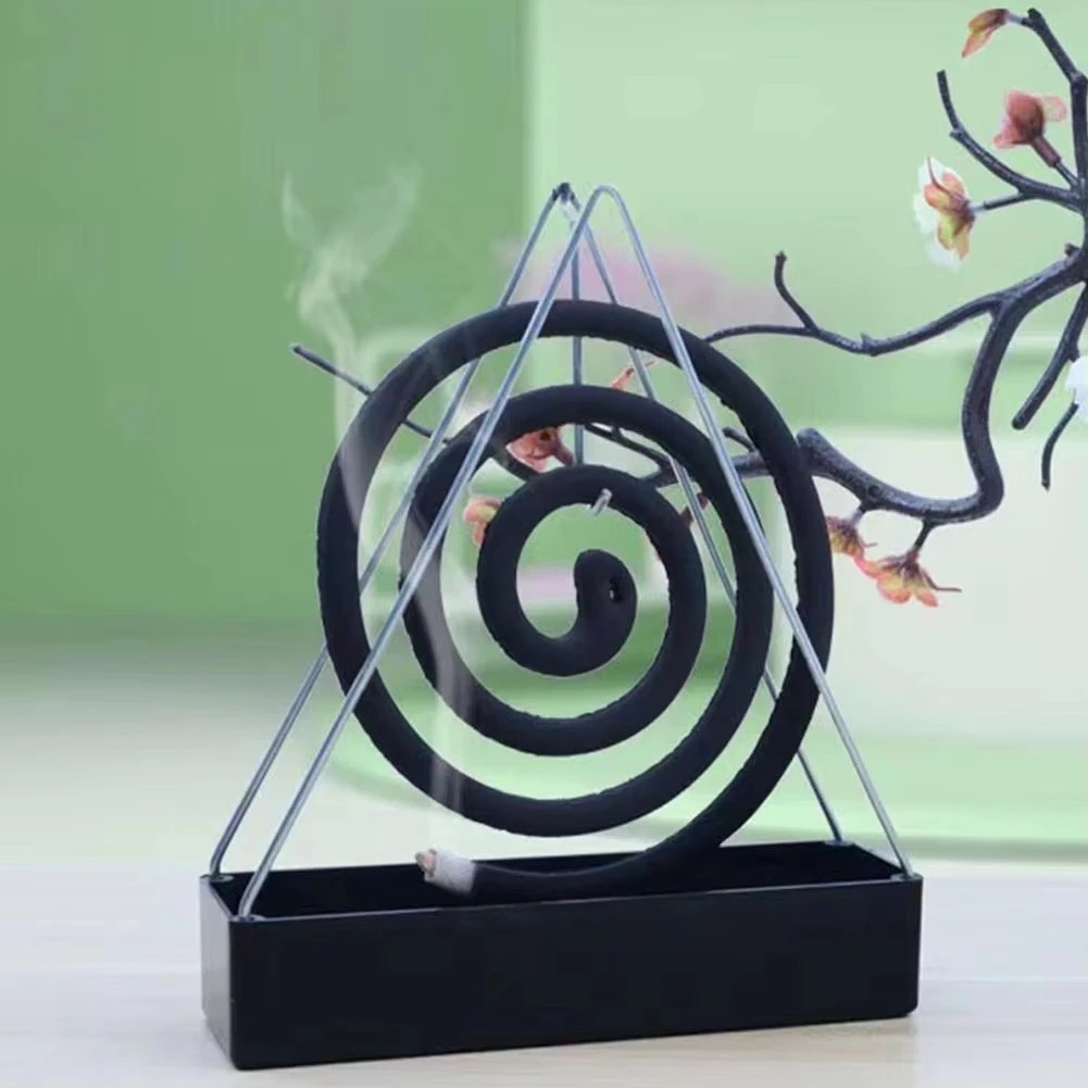 Incense Holder - ที่วางขดยากันยุงเหล็ก ที่วางธูปพร้อมถาด โครงเตาเผาธูปแบบขด ชั้นวางธูปไล่ยุง สำหรับใช้ในบ้าน ห้องนอน