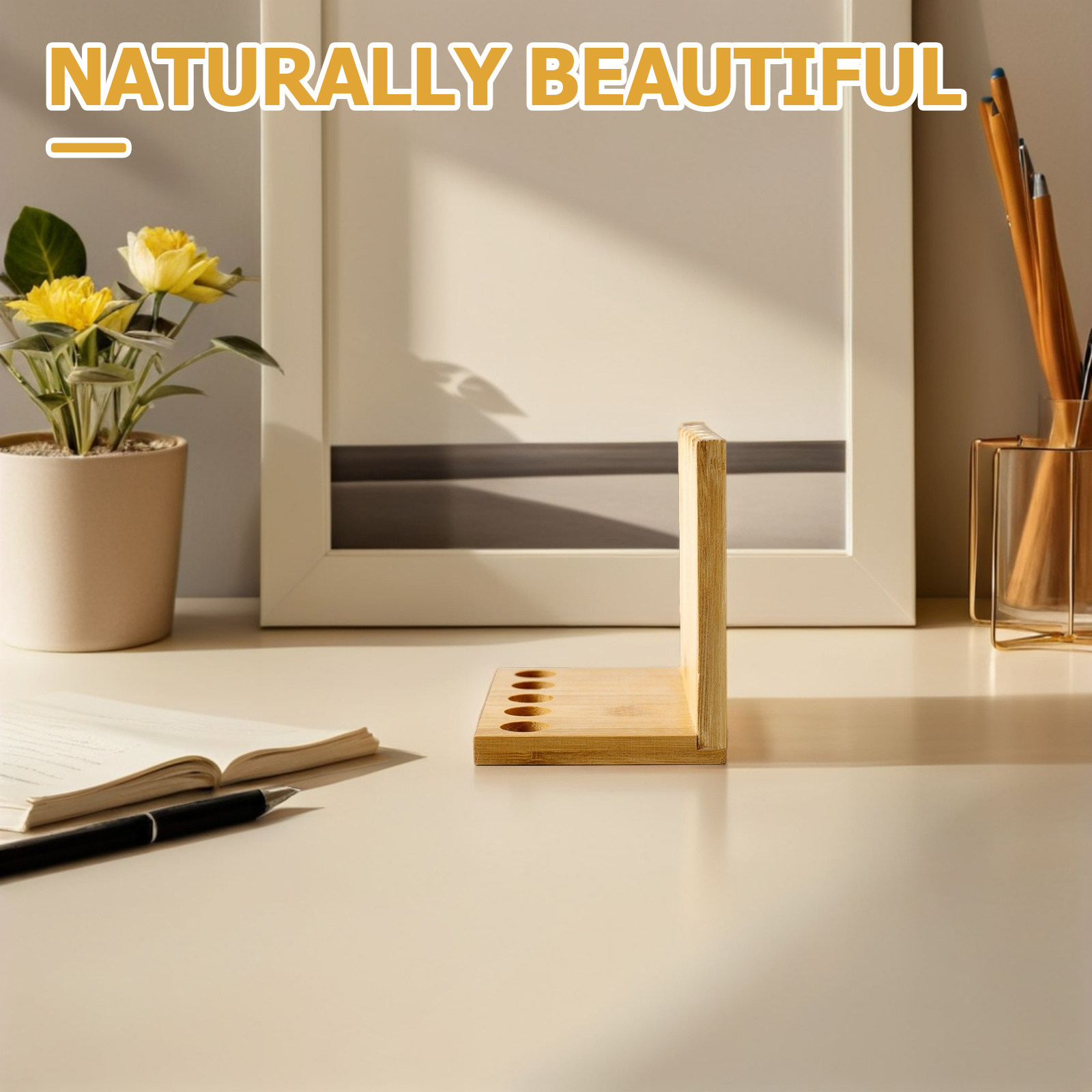 Incense Holder - ที่วางหลอดธูปไม้ไผ่ 5 ช่อง ชั้นวางโชว์และเก็บธูปไม้ไผ่ สำหรับการทำสมาธิ โยคะ