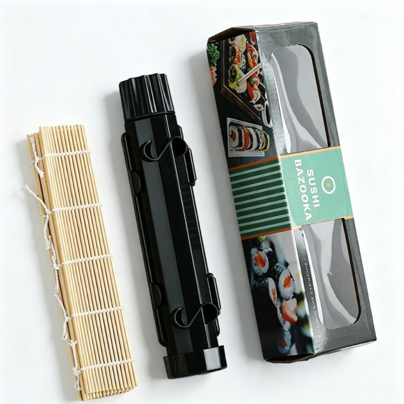 Sushi Making Kit - ชุดทำซูชิ, ชุดเสื่อไม้ไผ่ม้วนซูชิ, ชุดทำซูชิแบบใช้ที่บ้านสำหรับผู้เริ่มต้น, อุปกรณ์ทำซูชิแบบง่ายๆ สำหรับมือใหม่