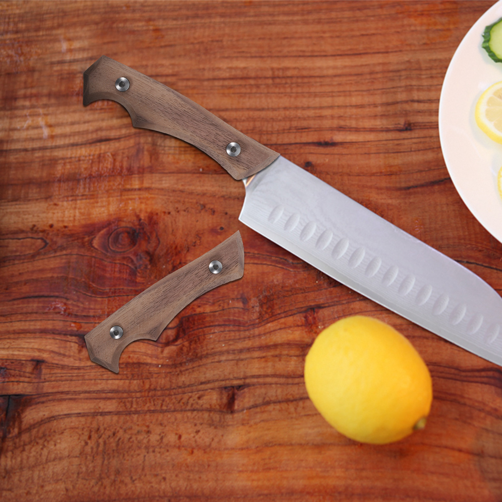 Japanese Knife - ด้ามมีดไม้บีชคุณภาพสูง สำหรับเปลี่ยน แข็งแรง จับถนัดมือ สำหรับมีดเชฟ มีดครัวสไตล์ญี่ปุ่น