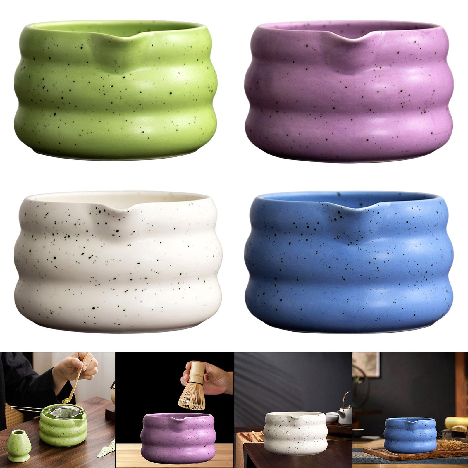 Japanese Pottery - ชามมัทฉะญี่ปุ่น ชามเซรามิก ทำความสะอาดง่าย พร้อมพวยเทชา อุปกรณ์ชงชาแบบดั้งเดิมสำหรับพิธีชงชา ใช้ในครัวเรือน
