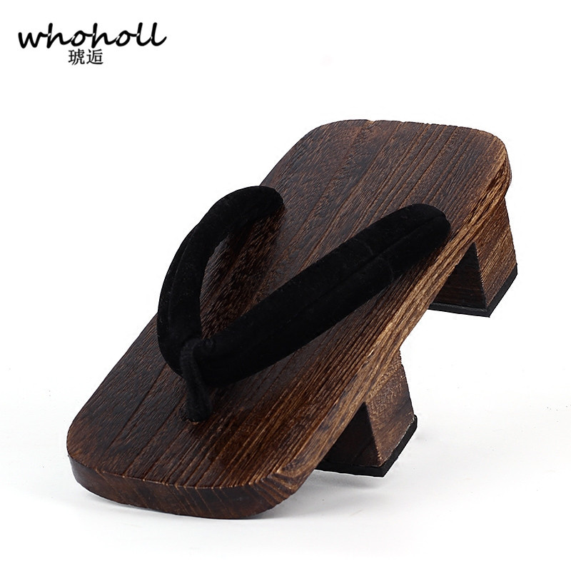 Geta Wooden Sandal - WHOHOLL Geta 2 ฟันรองเท้าแตะอะนิเมะคอสเพลย์ญี่ปุ่น Geta รองเท้าแตะผู้ชาย