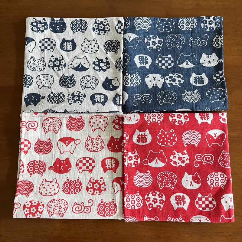 Furoshiki - ผ้าเช็ดมือหลายขนาด ผ้าเช็ดหน้าแบบญี่ปุ่น ฟุโรชิกิ ผ้าห่อเบนโตะ ของขวัญปีใหม่ งานแต่งงาน