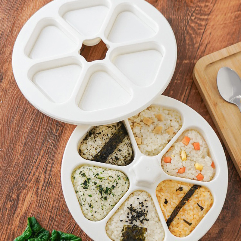 Sushi Making Kit - กล่องทำซูชิ 6 in 1 พร้อมแม่พิมพ์ข้าวปั้นสามเหลี่ยม แม่พิมพ์ข้าวปั้น