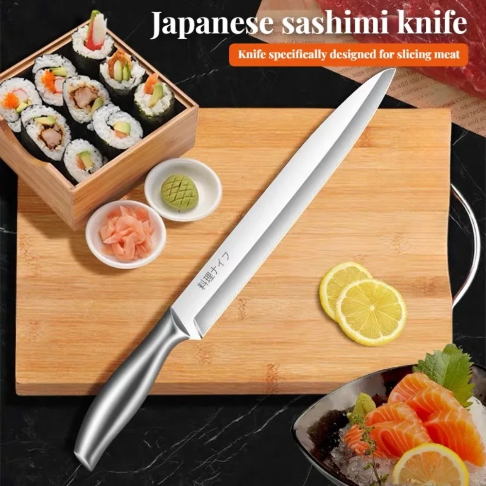 Japanese Knife - มีดซาชิมิปลาแซลมอนสำหรับครัวญี่ปุ่นแบบมืออาชีพ PLYS สำหรับใช้ในบ้าน มีดซาชิมิปลาแซลมอนสแตนเลสคมพิเศษ