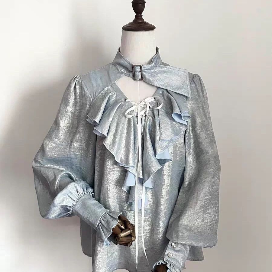 เสื้อเชิ้ตแขนพองแต่งระบายสไตล์ - Japanese Tea บทวิจารณ์และราคา