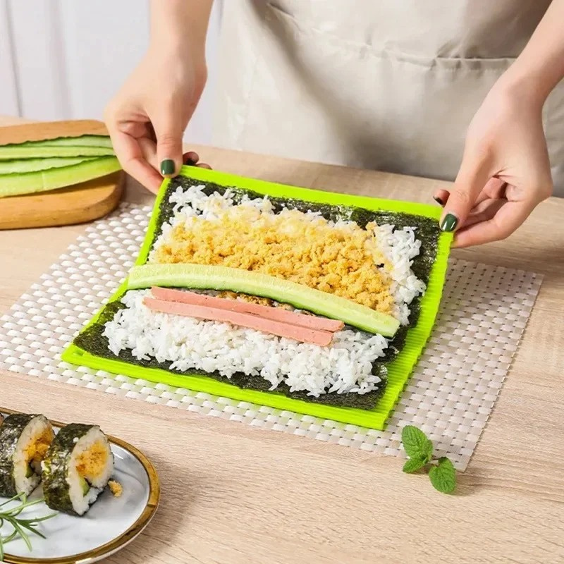 แผ่นซิลิโคนทำซูชิลายไม้ไผ่แบบใ - Sushi Making Kit บทวิจารณ์และราคา