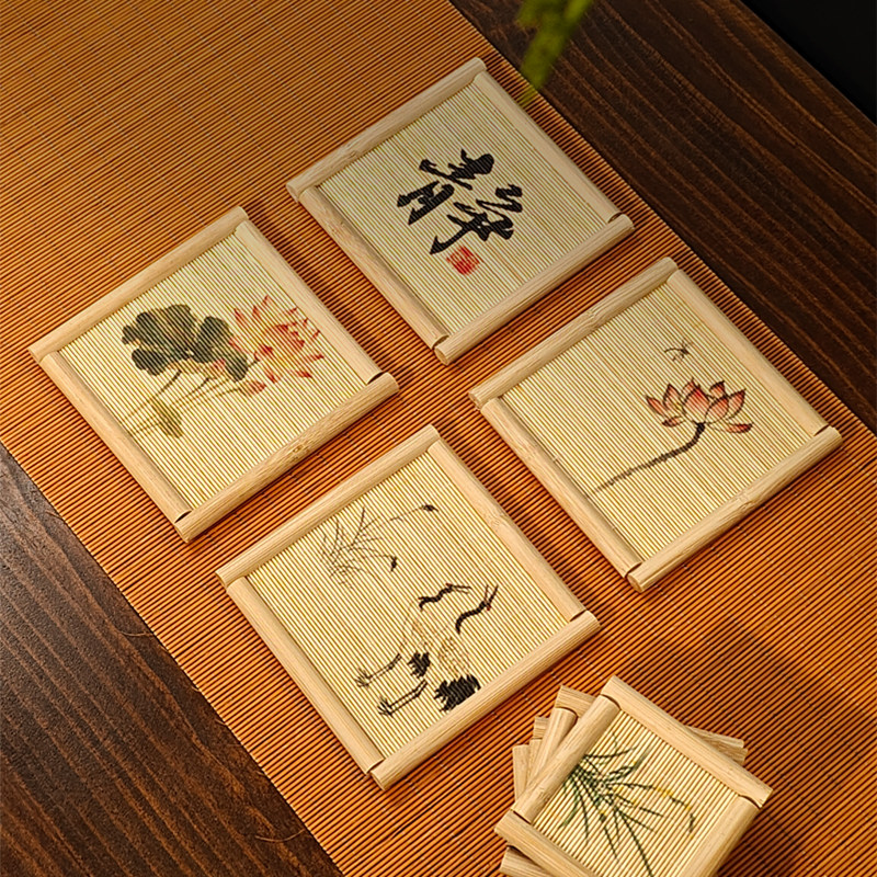 ชุดที่รองแก้วชาไม้ไผ่ธรรมชาติ  - Japanese Tea บทวิจารณ์และราคา