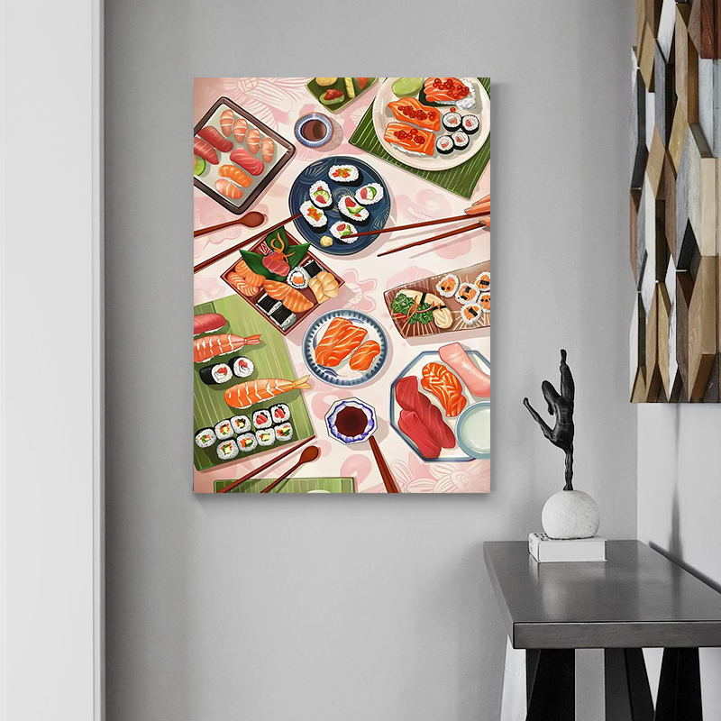 ซูชิ แซลมอน โปสเตอร์พิมพ์ลาย อ - Japanese Restaurant Lifestyle บทวิจารณ์และราคา
