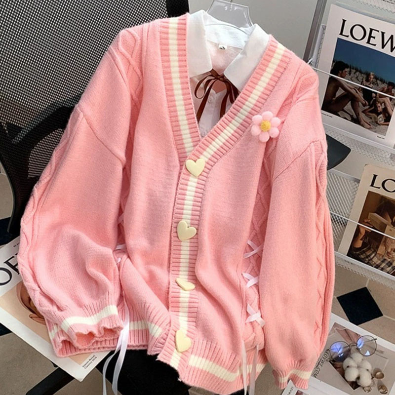 เสื้อคาร์ดิแกนถักลายดอกไม้สไตล - Japanese Snacks บทวิจารณ์และราคา