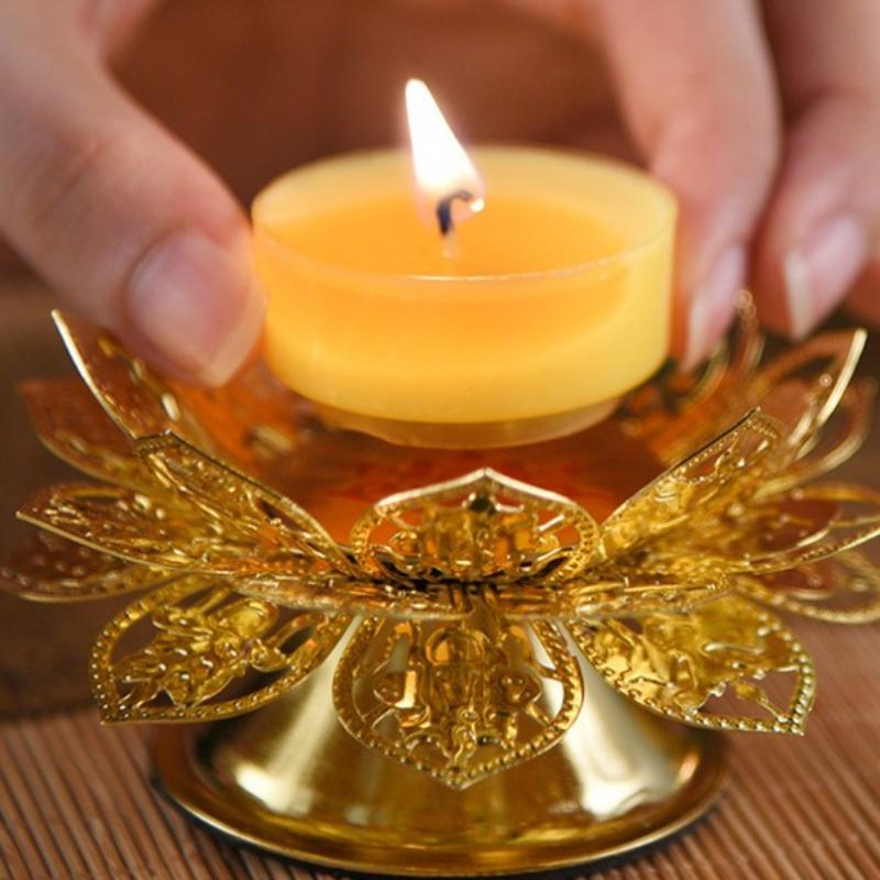 เชิงเทียนทองลายดอกบัว ตะเกียงน - Incense Holder บทวิจารณ์และราคา