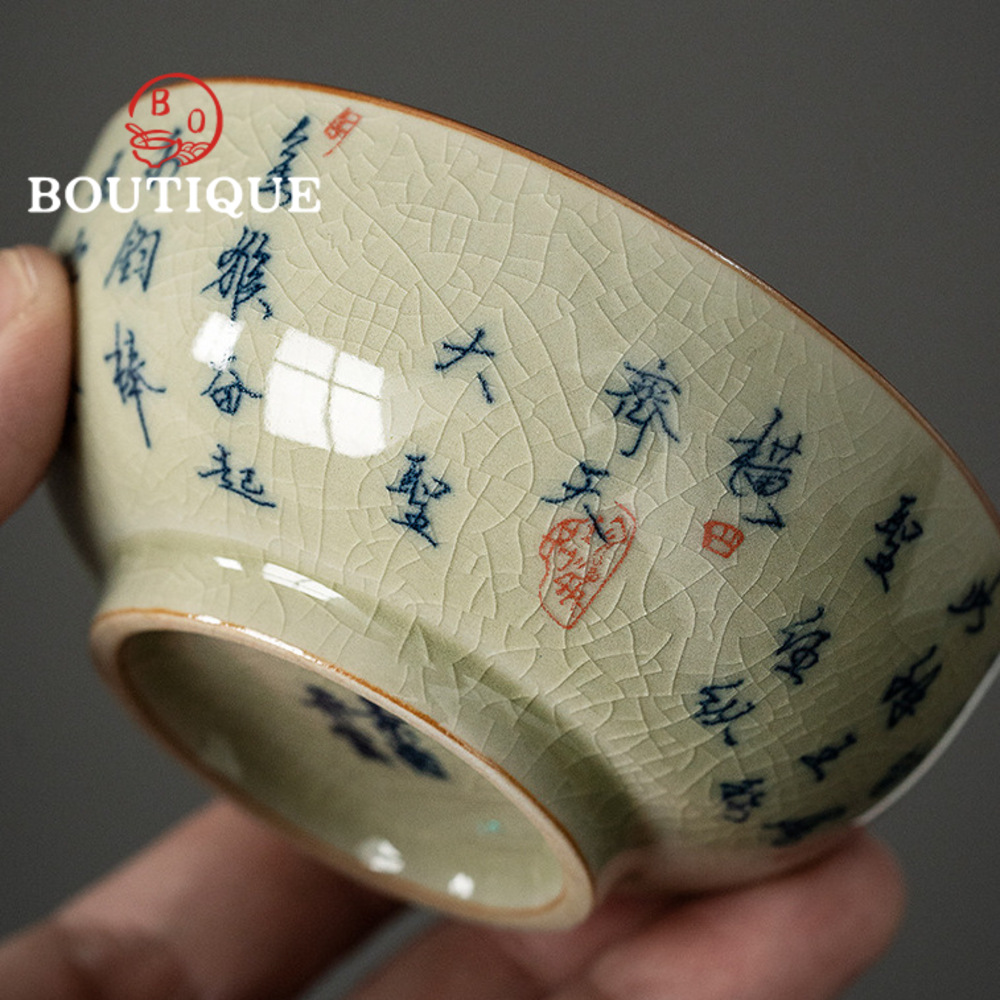 ถ้วยน้ำชาโบราณสีฟ้าและสีขาว100 - Japanese Pottery บทวิจารณ์และราคา